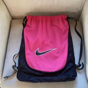 Pink Nike drawstring bag